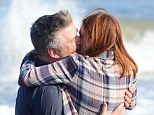 From here to eternity: Alec Baldwin shared a passionate kiss with Julianne Moore during a romantic beach scene for Still Alice in Long Island, New York