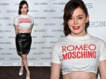 Actress Rose McGowan flaunts her amazing abs at the Decades Moschino event