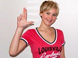 Hometown pride: Jennifer Lawrence showed off her support for the Louisville Cardinals in this Twitter pic - right in time for the collegiate basketball tournaments of March Madness