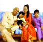Family man: Captain Zaharie Ahmad Shah with his wife Faizah Khan and two of their three children