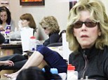 Jane Fonda indulges in a spot of relaxation as she treats herself to a mani-pedi at nail salon