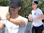 No smile? Alicia Keys took selfies during a morning run in St Barts, French West Indies on Saturday