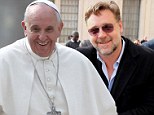 Third time's the charm: Russell Crowe finally meets with Pope Francis
