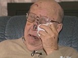 Devastated: Gary McPherson, 78, wipes away tears as he recounts being dug out of mudslide debris as he called out desperately for his wife of 40 years, who did not survive