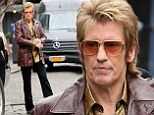 Disco Denis! Comedian Leary steps out in a Seventies-inspired ensemble on-set of his new pilot Sex&Drugs&Rock&Roll