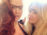 Not a good look: Lauren Conrad and Kristen Ess took the mickey out of the strong brow look on Instagram