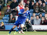 Leading man: David Nugents wheels away in delight after giving Leicester the lead against Burnley at Turf Moor
