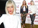 Floral fancy: Lauren Pope and Sarah Harding hide their pins in flower-print trousers and white tops at Attitude party