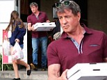 The Italian Stallion lives up to his roots! Sylvester Stallone and youngest daughter Scarlet pick up pizza feast to go