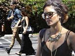 Chilling out: Vanessa Hudgens took a break from working out to head to church with her boyfriend Austin Butler on Sunday afternoon