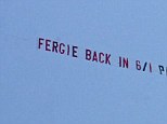Flawed: Paddy Power flew a plane over Old Trafford home of Manchester United. The banner read 'Fergie Back in 6/1' and it was not well received