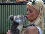 'I'm making out with a koala!' Tara Reid locks lips with Australian animal as she takes a break from filming 'extremely scary' horror flick