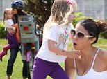 Motherhood is a walk in the park for Bethenny Frankel as she dotes over Bryn during a playdate