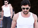 Maksim Chmerkovskiy puts bulging biceps to good use grocery shopping at Bristol Farms in West Hollywood