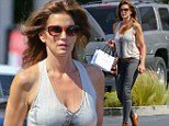 Shop til you drop: Cindy Crawford stepped out for some retail therapy at the Cross Creek Mall in Malibu, Los Angeles on Friday