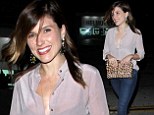 Taking the plunge! Sophia Bush shows off some skin in a low-cut blouse while on a dinner outing