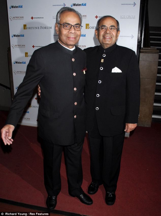 Top of the rich list: Srichand Hinduja and Gopichand Hinduja have been named the richest pair in Britain by the Sunday Times Rich List