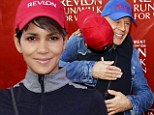 Halle Berry keeps it casual in jeans as she warmly embraces former co-star Bruce Willis at Revlon Run/Walk For Women