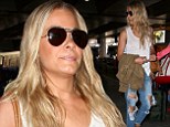 LeAnn at LAX in ripped jeans