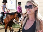 Whoa there! Denise Richards enjoys a relaxing day supervising daughters as they go for horseback ride