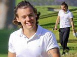 Harry Styles goes golfing