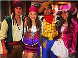 Dress up: Liverpool's Phillipped Coutinho (left) and Man Utd's Rafael attend a fancy dress party in Brazil