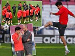 Ready? Diego Costa takes part in light training session with Atletico Madrid ahead of Champions League final