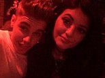 Close: Justin Bieber and Kylie Jenner looked very cosy at West Hollywood's Rainbow Room on Monday night