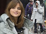 Back to day job: She wowed at the Glamour Women of the Year Awards. But it was back to work for Jenna Coleman as she continued filming Doctor Who in Cardiff