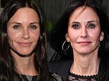 Aging backwards? Courteney Cox, 49, looks 10 years younger as she wears much less makeup during book party date with boyfriend Johnny McDaid