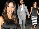 Eva Longoria is the epitome of chic in striped skirt and black top while out to dinner with boyfriend Jose Antonio Baston
