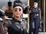 Fifty Shades Of Gaga! Popstar steps out in plunging bondage inspired outfit in NYC