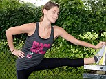 Self-confessed 'non-runner' Ashley Greene displays trim and toned physique as she limbers up prior to competing in the Oakley New York Mini 10K race