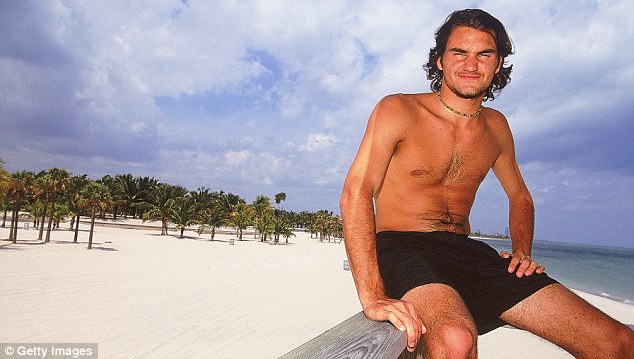 Model professional: Federer relaxing on the beach during a photo shoot