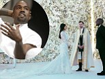 'The flowers were off color!' Kanye West reveals Kim's Givenchy wedding gown was supposed to match that grand wall of roses