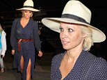 Hat's impressive! Pamela Anderson turns heads in fancy fedora and summer dress combo as she jets into Los Angeles