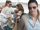 PICTURE EXCLUSIVE: Feeling broody Jessica? Biel shows off maternal side as she dotes on pal's baby during lunch date