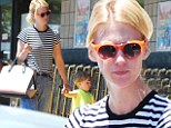 Mommy and me! January Jones went grocery shopping with her two-year-old son Xander in Calabasas, Los Angeles on Friday