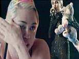 Getting emotional: Miley Cyrus wiped away tears while talking about her deceased dog Floyd during a special that aired on Sunday about her recent Bangerz tour