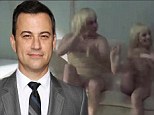 Twinkle toes! Jimmy Kimmel squeezes into skimpy nude leotard and prances about the set as he and his sidekick Guillermo spoof music video for Sia's Chandelier