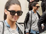 Just a working model! Kendall Jenner is dressed down in leather jacket as she leaves Chanel fashion show
