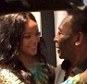 Happy man: Pele looks delighted to have met Rihanna