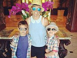 Proud mommy: Britney Spears shared a picture of her having brunch with her sons Jayden and Sean on Friday