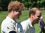 Prince Harry (left) and Prince William (right) taking part in a cricket match with former international players to raise awareness about the illegal wildlife trade