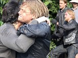 Twice the hotness! Charlie Hunnam gets some help from look-alike stunt double during brutal fight scene on set of Sons Of Anarchy
