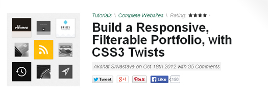 Build a Responsive & Filterable Portfolio with CSS3 Twists