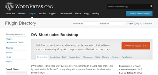 DW Shortcode bootstrap