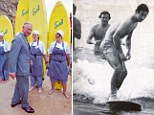 Prince Charles surfing