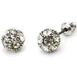 Hultquist Classic Silver Plated Swarovski Crystal Stud Earrings