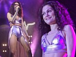 Curly wurly! Jessie J debuts frizzy new hairstyle as she performs in daring gold bralet and hot-pants in Wales